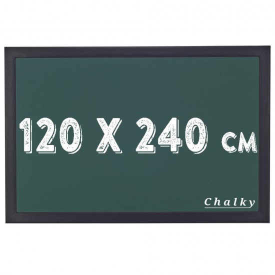 Chalky Kara Tahta Siyah Çerçeveli Tebeşir Yazı Tahtası 120x240 cm - Yeşil