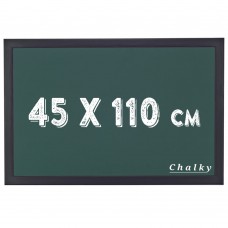 Chalky Kara Tahta Siyah Çerçeveli Tebeşir Yazı Tahtası 45x110 cm - Yeşil