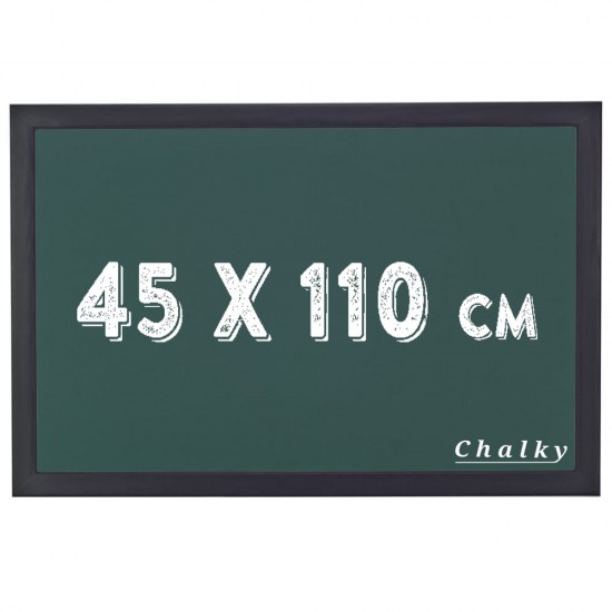 Chalky Kara Tahta Siyah Çerçeveli Tebeşir Yazı Tahtası 45x110 cm - Yeşil