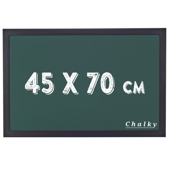 Chalky Kara Tahta Siyah Çerçeveli Tebeşir Yazı Tahtası 45x70 cm - Yeşil