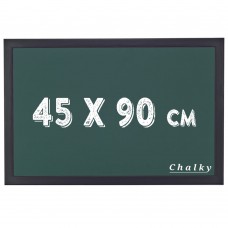 Chalky Kara Tahta Siyah Çerçeveli Tebeşir Yazı Tahtası 45x90 cm - Yeşil