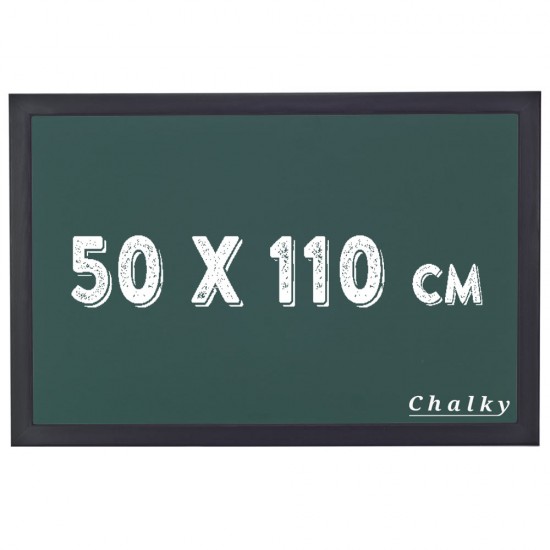 Chalky Kara Tahta Siyah Çerçeveli Tebeşir Yazı Tahtası 50x110 cm - Yeşil