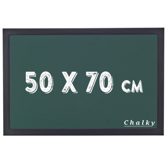 Chalky Kara Tahta Siyah Çerçeveli Tebeşir Yazı Tahtası 50x70 cm - Yeşil