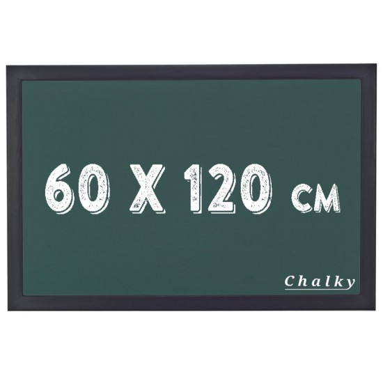 Chalky Kara Tahta Siyah Çerçeveli Tebeşir Yazı Tahtası 60x120 cm - Yeşil