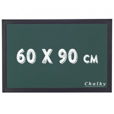 Chalky Kara Tahta Siyah Çerçeveli Tebeşir Yazı Tahtası 60x90 cm - Yeşil