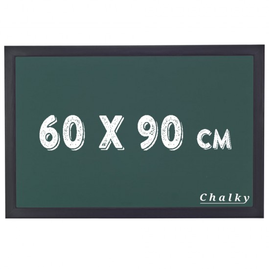Chalky Kara Tahta Siyah Çerçeveli Tebeşir Yazı Tahtası 60x90 cm - Yeşil
