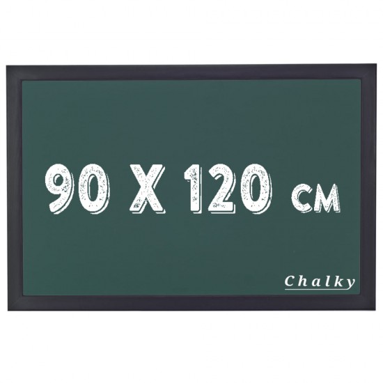 Chalky Kara Tahta Siyah Çerçeveli Tebeşir Yazı Tahtası 90x120 cm - Yeşil