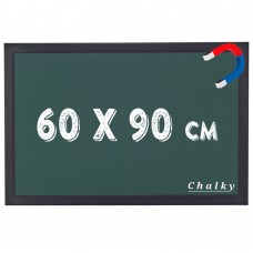 Chalky Manyetik Kara Tahta Siyah Çerçeveli - Tebeşir Yazı Tahtası 60x90 cm - Yeşil