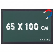 Chalky Manyetik Kara Tahta Siyah Çerçeveli - Tebeşir Yazı Tahtası 65x100 cm - Yeşil