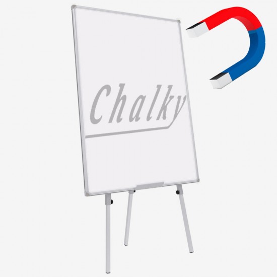 Chalky Teleskopik Ayaklı Manyetik Beyaz Yazı Tahtası 65x100 cm