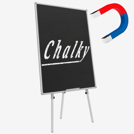 Chalky Teleskopik Ayaklı Manyetik Kara Tahta 60x90 cm