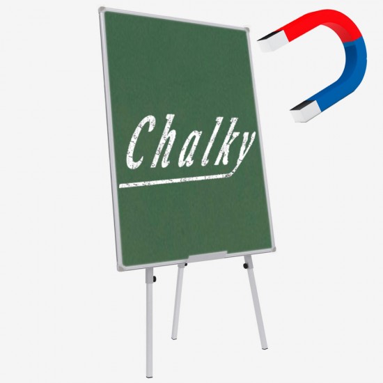 Chalky Teleskopik Ayaklı Manyetik Kara Tahta 60x90 cm