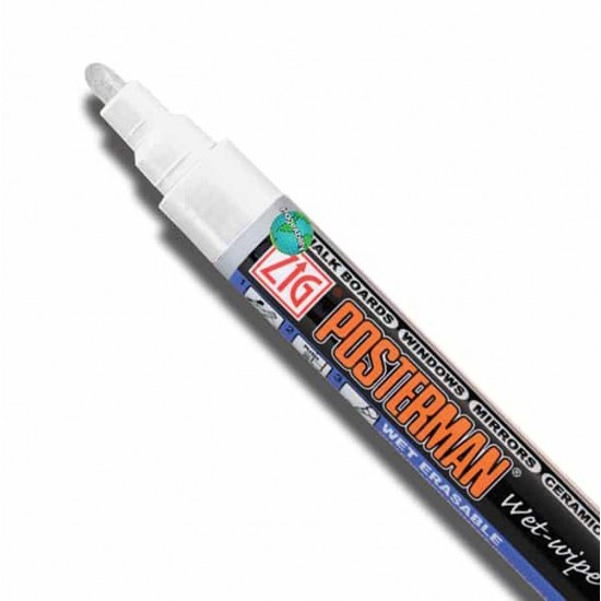 Zig Posterman Wet-Wipe PMA 330 Sıvı Tebeşir Beyaz
