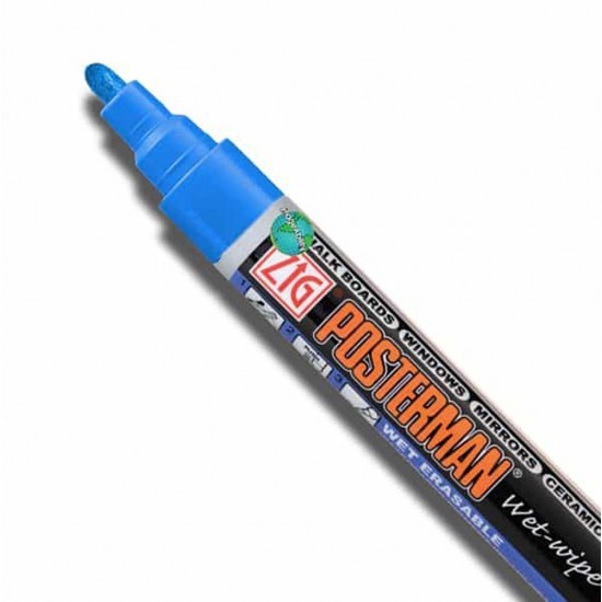 Zig Posterman Wet-Wipe PMA 330 Sıvı Tebeşir Mavi