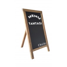 Chalky Menü Tahtası Kaldırım Üstü Tek Taraflı Ahşap 50x70 cm