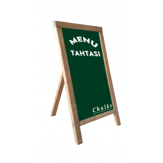 Chalky Menü Tahtası Kaldırım Üstü Tek Taraflı Ahşap 60x90 cm