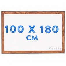 Chalky Ahşap Çerçeveli Duvara Monte Beyaz Yazı Tahtası 100x180 cm