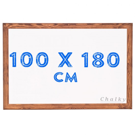 Chalky Ahşap Çerçeveli Duvara Monte Beyaz Yazı Tahtası 100x180 cm