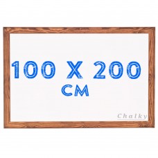 Chalky Ahşap Çerçeveli Duvara Monte Beyaz Yazı Tahtası 100x200 cm