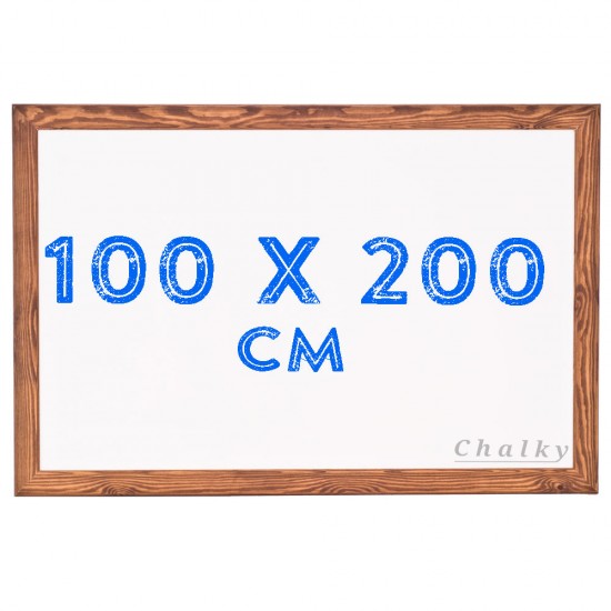 Chalky Ahşap Çerçeveli Duvara Monte Beyaz Yazı Tahtası 100x200 cm