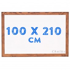 Chalky Ahşap Çerçeveli Duvara Monte Beyaz Yazı Tahtası 100x210 cm