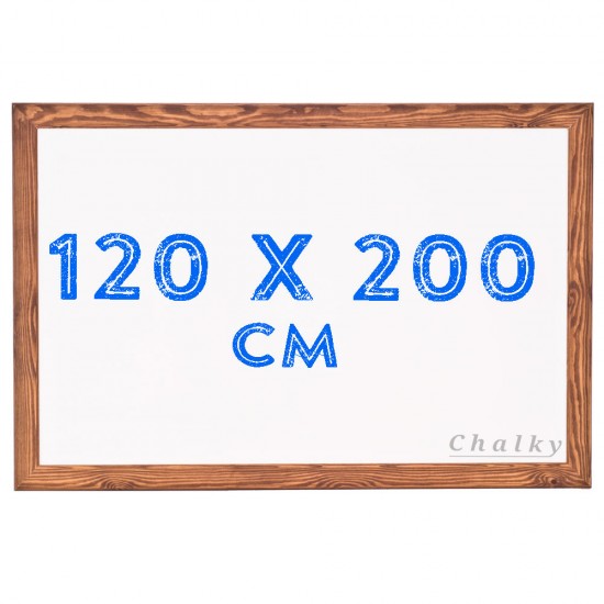 Chalky Ahşap Çerçeveli Duvara Monte Beyaz Yazı Tahtası 120x200 cm