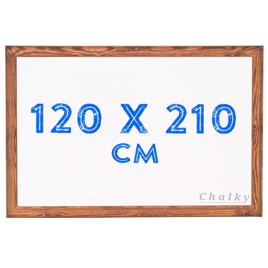 Chalky Ahşap Çerçeveli Duvara Monte Beyaz Yazı Tahtası 120x210 cm