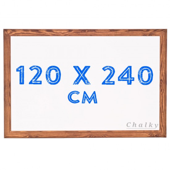 Chalky Ahşap Çerçeveli Duvara Monte Beyaz Yazı Tahtası 120x240 cm