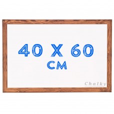 Chalky Ahşap Çerçeveli Duvara Monte Beyaz Yazı Tahtası 40x60 cm