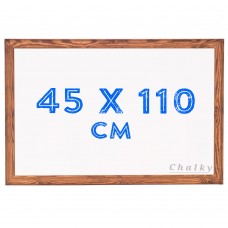 Chalky Ahşap Çerçeveli Duvara Monte Beyaz Yazı Tahtası 45x110 cm