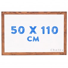 Chalky Ahşap Çerçeveli Duvara Monte Beyaz Yazı Tahtası 50x110 cm