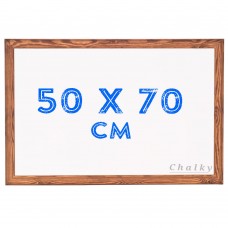Chalky Ahşap Çerçeveli Duvara Monte Beyaz Yazı Tahtası 50x70 cm