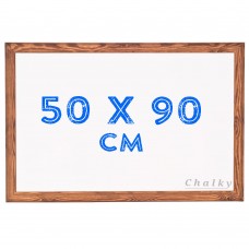 Chalky Ahşap Çerçeveli Duvara Monte Beyaz Yazı Tahtası 50x90 cm