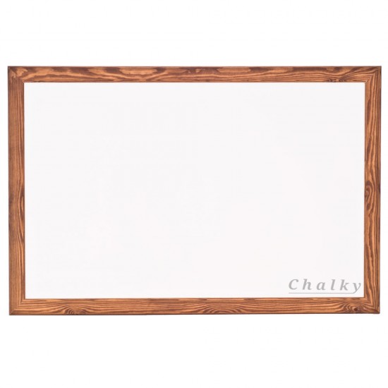 Chalky Ahşap Çerçeveli Duvara Monte Beyaz Yazı Tahtası 100x210 cm