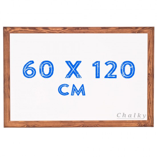 Chalky Ahşap Çerçeveli Duvara Monte Beyaz Yazı Tahtası 60x120 cm