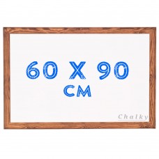 Chalky Ahşap Çerçeveli Duvara Monte Beyaz Yazı Tahtası 60x90 cm
