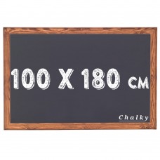 Chalky Kara Tahta Ahşap Çerçeveli Tebeşir Yazı Tahtası 100x180 cm - Siyah