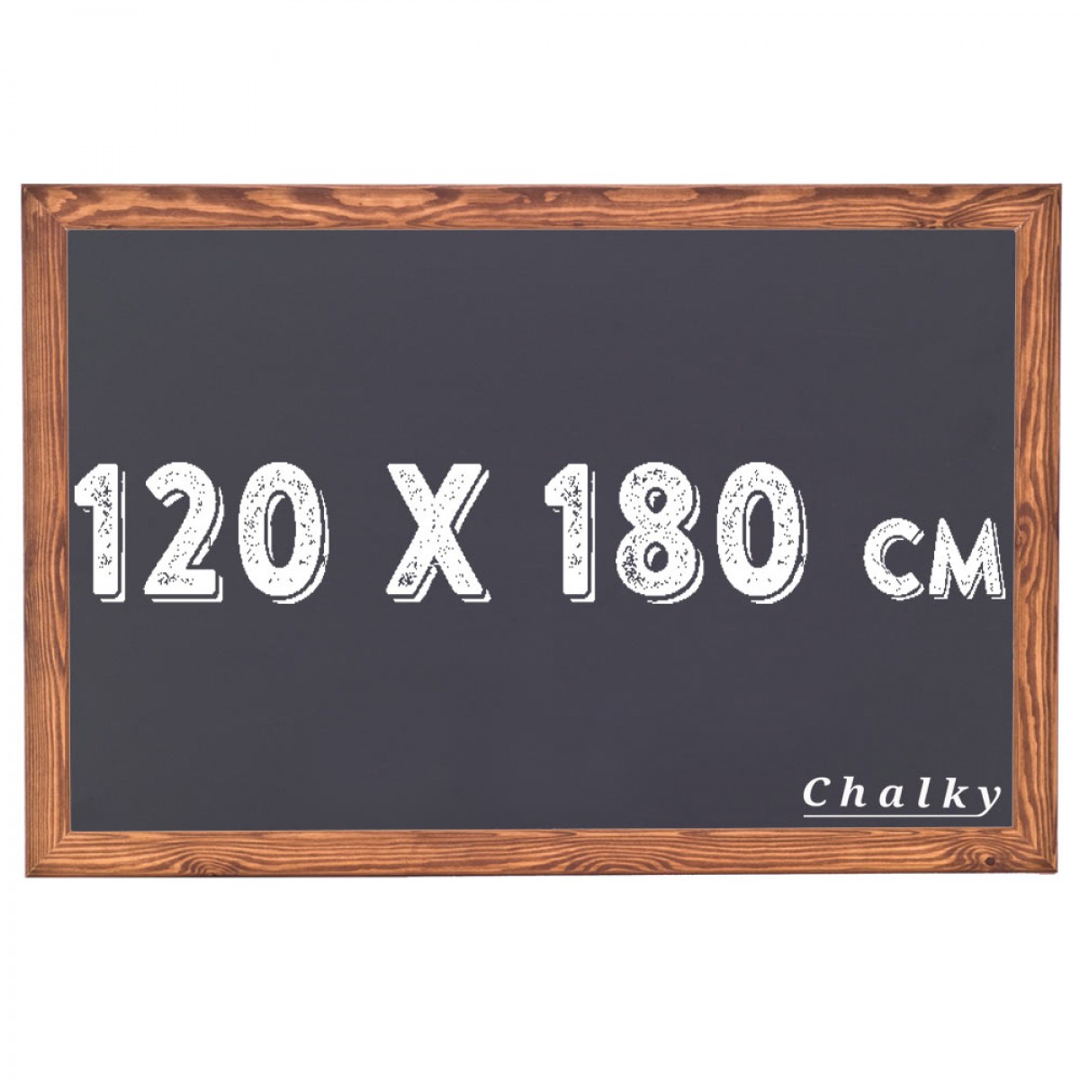 Chalky Kara Tahta Ahşap Çerçeveli Tebeşir Yazı Tahtası 120x180 cm - Siyah
