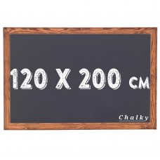 Chalky Kara Tahta Ahşap Çerçeveli Tebeşir Yazı Tahtası 120x200 cm - Siyah