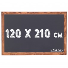 Chalky Kara Tahta Ahşap Çerçeveli Tebeşir Yazı Tahtası 120x210 cm - Siyah