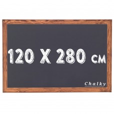Chalky Kara Tahta Ahşap Çerçeveli Tebeşir Yazı Tahtası 120x280 cm - Siyah
