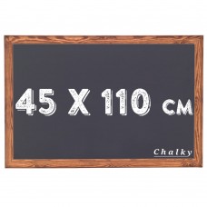 Chalky Kara Tahta Ahşap Çerçeveli Tebeşir Yazı Tahtası 45x110 cm - Siyah