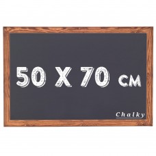 Chalky Kara Tahta Ahşap Çerçeveli Tebeşir Yazı Tahtasi 50x70 cm - Siyah