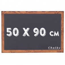 Chalky Kara Tahta Ahşap Çerçeveli Tebeşir Yazı Tahtasi 50x90 cm - Siyah
