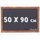 Chalky Kara Tahta Ahşap Çerçeveli Tebeşir Yazı Tahtasi 50x90 cm - Siyah