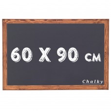 Chalky Kara Tahta Ahşap Çerçeveli Tebeşir Yazı Tahtası 60x90 cm - Siyah