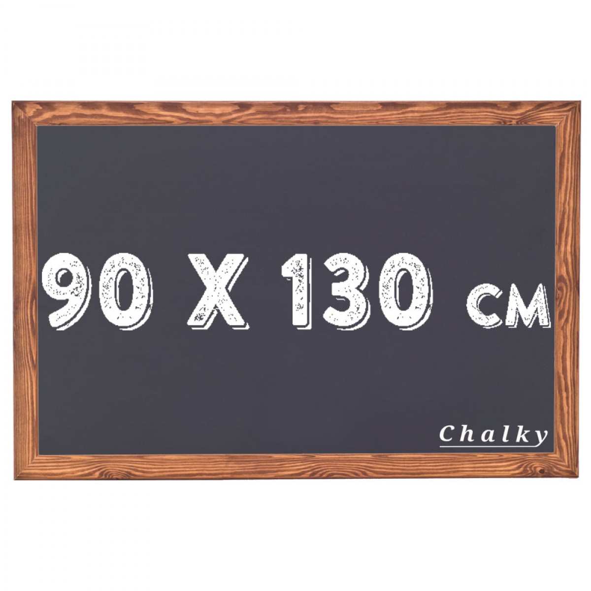 Chalky Kara Tahta Ahşap Çerçeveli Tebeşir Yazı Tahtası 90x130 cm - Siyah