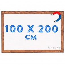 Chalky Manyetik Beyaz Yazı Tahtası Ahşap Çerçeveli 100x200 cm