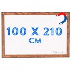 Chalky Manyetik Beyaz Yazı Tahtası Ahşap Çerçeveli 100x210 cm