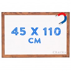 Chalky Manyetik Beyaz Yazı Tahtası Ahşap Çerçeveli 45x110 cm
